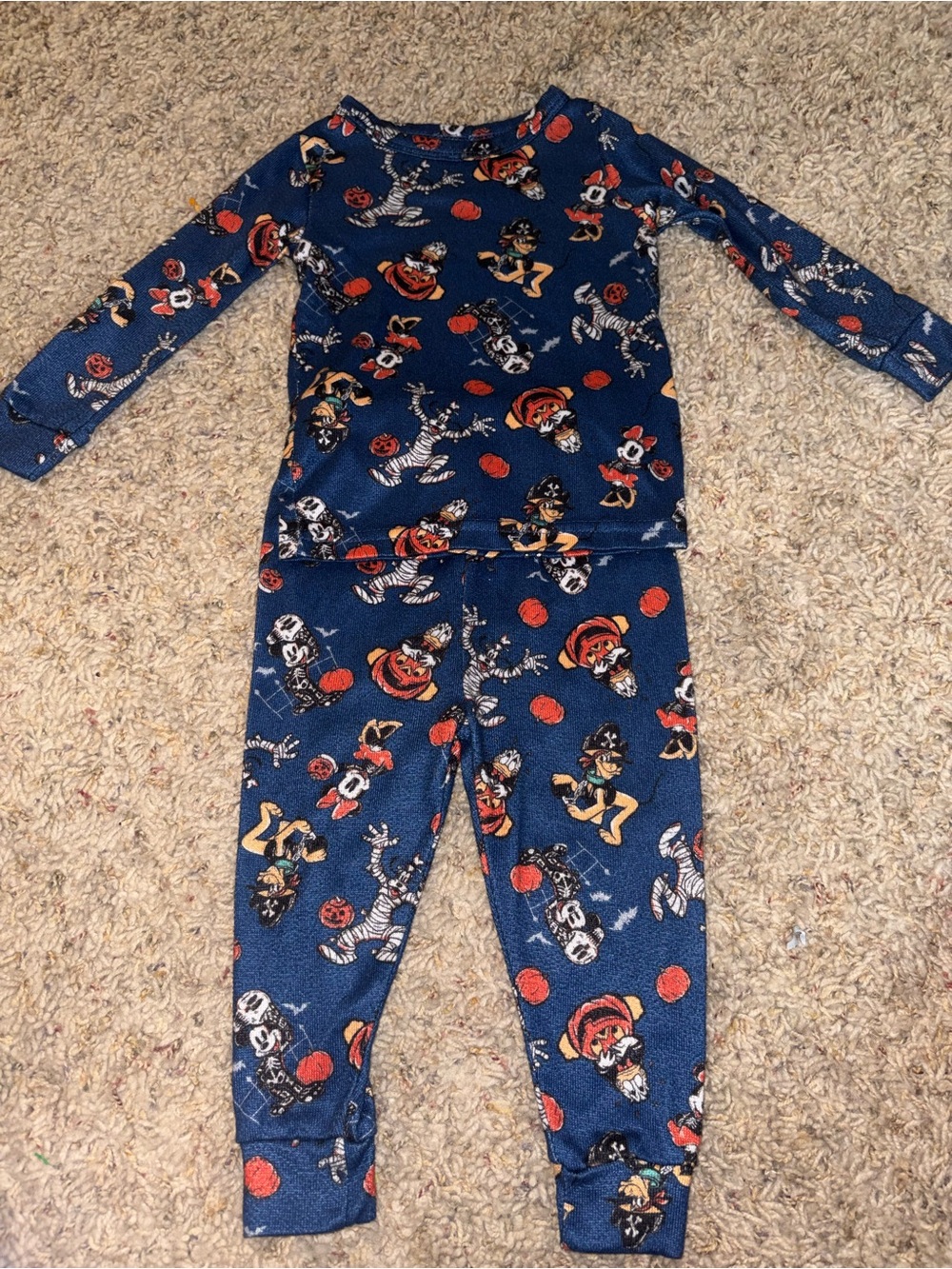 Disney Navy and Orange Character Pajama Set